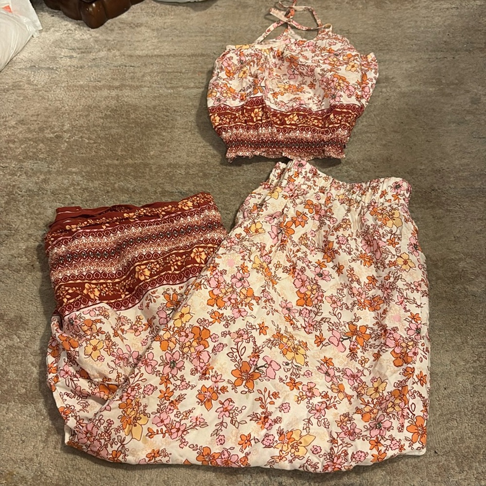 Midi skirt with top set